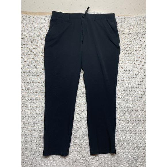 Under Armour Women's Golf Pants Size 17 Black Straight Leg Flex Waist - Picture 1 of 10